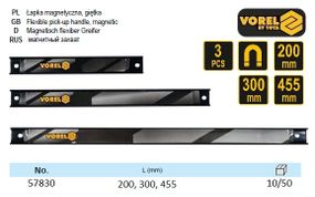 Рейки магнітні сталеві : l=200, 300, 455 мм, ширина- 26 мм, 3 шт VOREL-57830