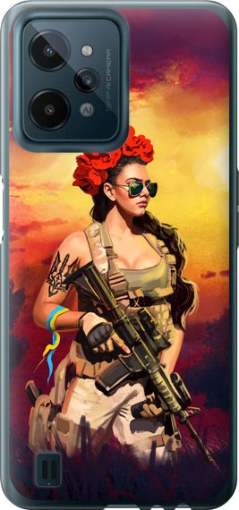 Чехол на Realme C31 Украинка с оружием "5316u-2593-17620"