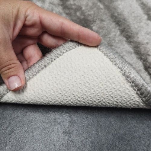 Набір килимків для ванної кімнати 2шт 57*100см+57*50см U-виріз Абстракція Joy сірий тафтинг Дариана | Зображення 3