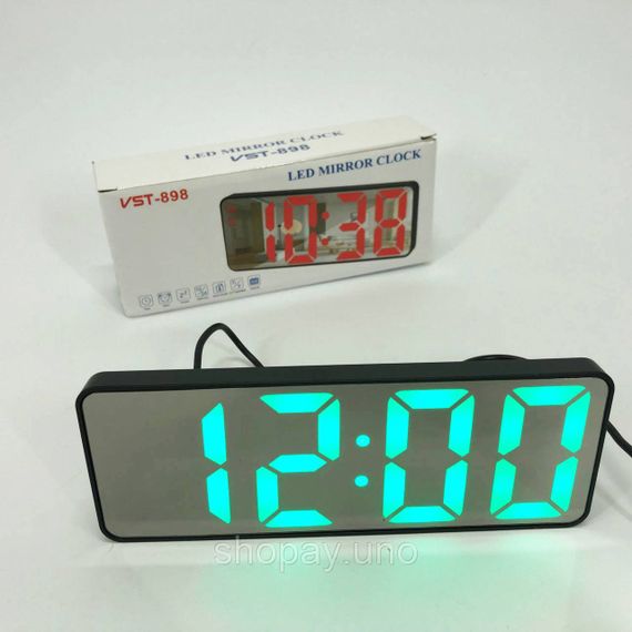 Настольные цифровые часы с подсветкой VST-898-4, Современные часы с LED подсветкой EC-38 | Зображення 6