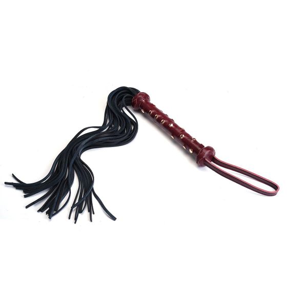 Флогер Liebe Seele Wine Red Studded Flogger, натуральна шкіра sexstyle