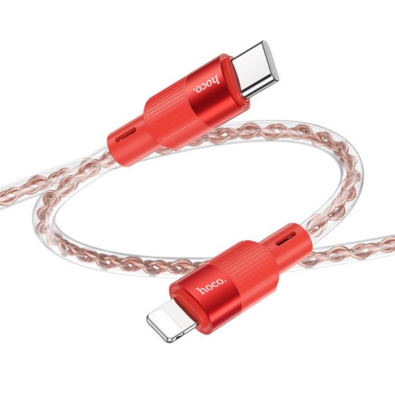 Дата кабель Hoco X99 Crystal Junction PD 27W Type-C to Lightning (1m) Red | Зображення 2
