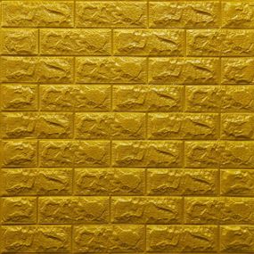 3D панель самоклеюча цегла Золотий 700х770х7мм (011-7) SW-00000052