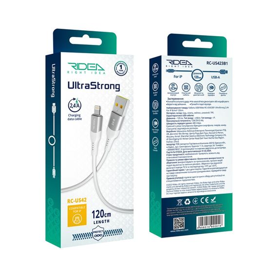 USB Ridea RC-US42 UltraStrong Lightning 12W 1.2m | Зображення 2