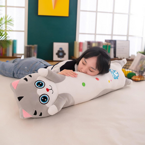 М'яка плюшева Кішка-обіймашка 100 см, дитяча довга плюшева кішечка-батон