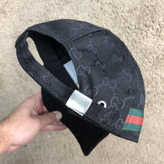 Кепка Baseball Hat Gucci Web Logo Square GG Supreme Canvas Black | Зображення 5