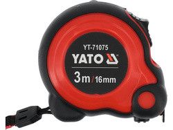 Рулетка YATO Польша : L= 3 м x 16 мм, з сталевою стричкою, нейлоновим покриттям, подвийним блокуванням