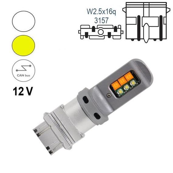 Світлодіодна лампа TBS 3157 P27/7W 12 діодів CREE W2,5x16q White+Amber | Зображення 2