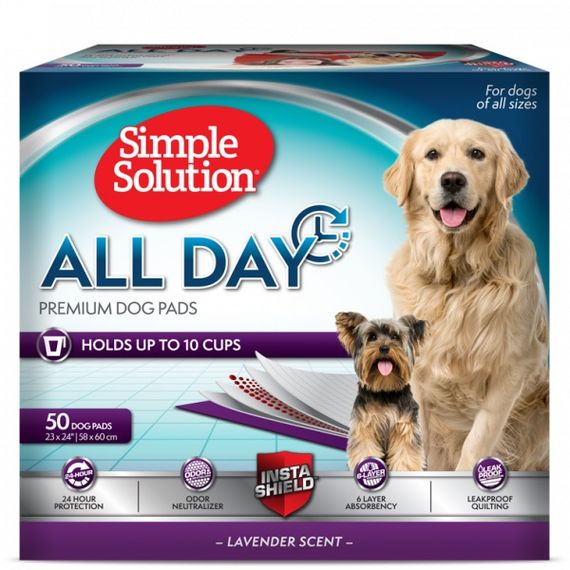 Пелюшки Simple Solution Training Premium Dog Pads з ароматом лаванди для собак 58 х 60 см 50 шт