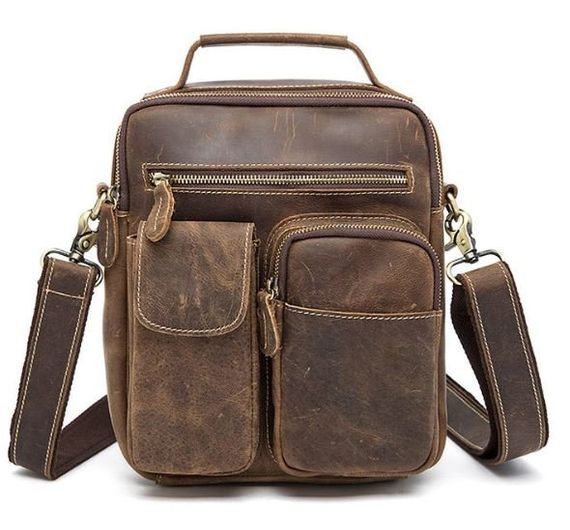 Сумка мужская Crazy horse Vintage 14692 Коричневая