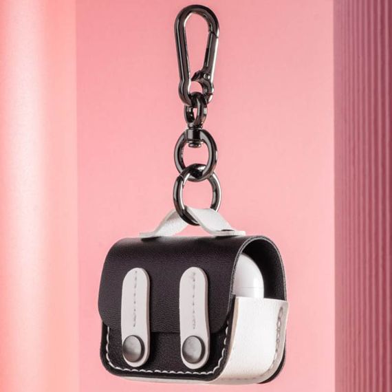 Кожаный футляр Briefcase для наушников AirPods Pro Black / White | Зображення 3