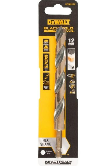Свердло по металу DeWalt IMPACT Black & Gold 12 мм (DT20618) | Зображення 1