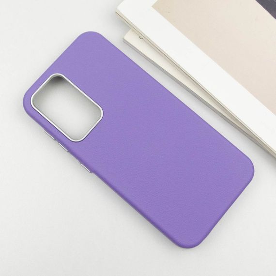 Кожаный чехол Leather Case Metal Buttons для Samsung Galaxy S23 FE Light Purple | Зображення 3