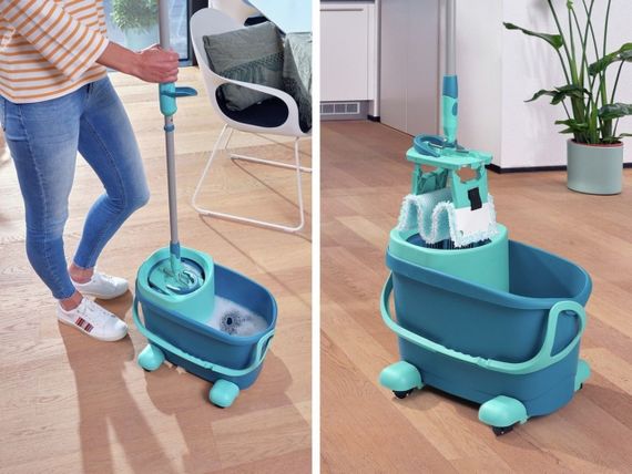 Швабра с ведром круглая На колесах XPRO Mop bucket + mop set червона (43663-_804) | Зображення 7