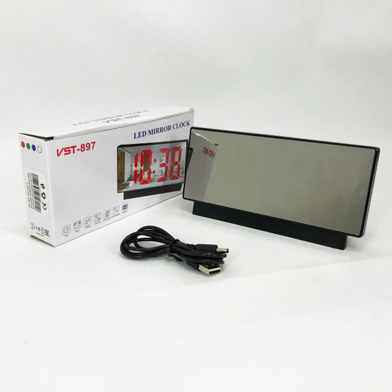 Електронні настільні LED годинники від USB VST-897-4 з будильником та термометром | Зображення 4