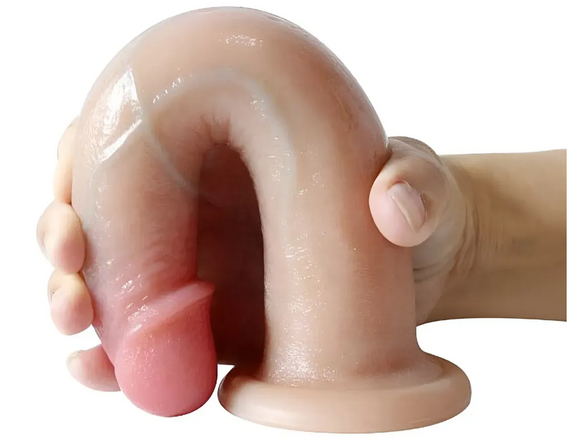 Фалоімітатор на присосці з м'якого двошарового силікону OYO - Dildo Double Layer Silicone YQW-007 (довжина 19.5 см, діаметр 4 см) | Зображення 1