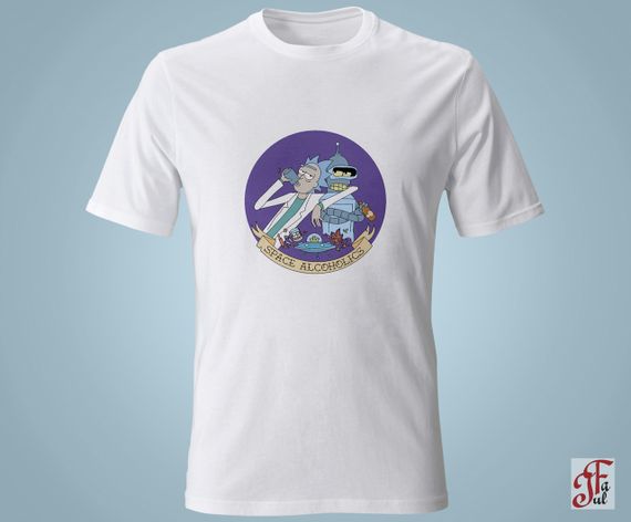 Женская футболка с принтом  Футурама Космические алкоголики. XL