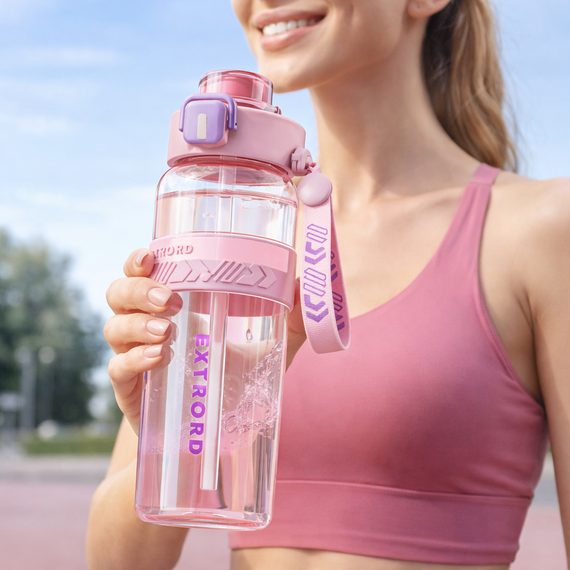 Спортивная бутылка для воды EXTRORD 850 мл Розовая: Герметичная бутылка для фитнеса, зала и бега (BPA Free) | Зображення 6