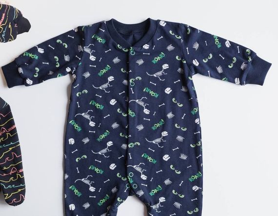 Чоловічки стрейч кулір принт Діно від 1 до 18 місяців | Зображення 1