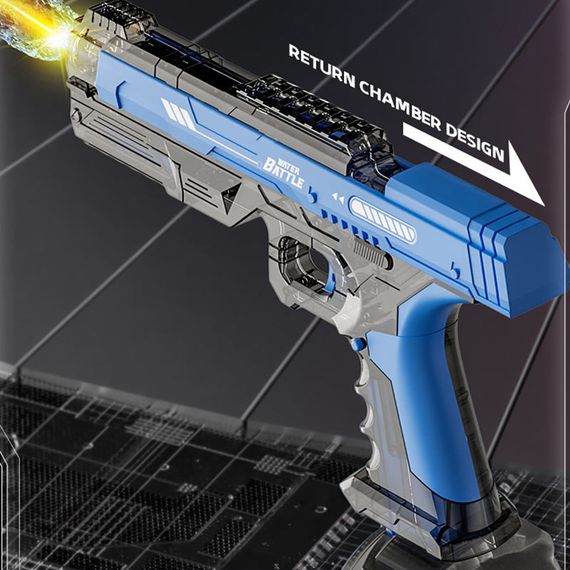 Водяний акумуляторний пістолет Water Gun 66-35 (500ml) with lithium battery Transparent blue | Зображення 2