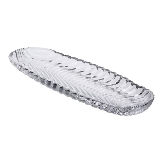 Блюдо сервірувальне 39х13.5х2.5 см скляне для закусок канапе фруктів HP-YH-13 | Зображення 1
