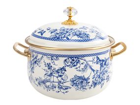 Кастрюля Peonies are blue объем 3.8л диаметр 20см с крышкой