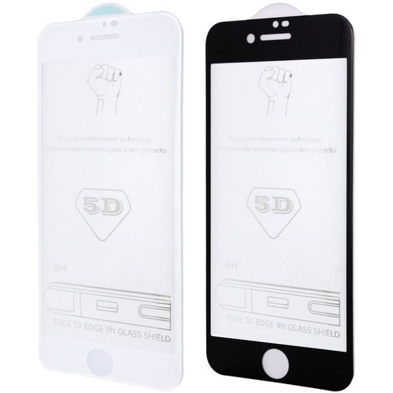 Захисне скло 5D Hard (full glue) (тех.пак) для Apple iPhone 7 / 8 / SE (2020) (4.7")
