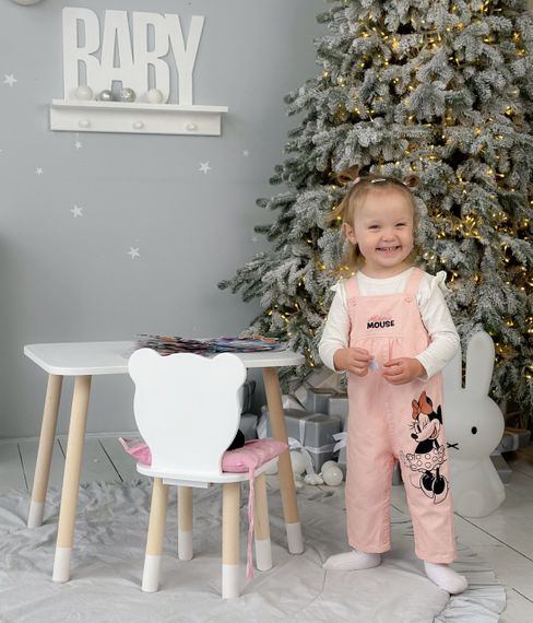 Дитячий прямокутний стіл і стільчик білосніжний ведмежа. Столик білий дитячий | Зображення 7