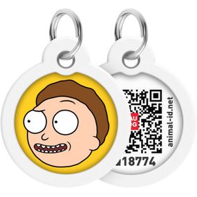 Адресник для животных WAUDOG Smart ID с QR паспортом "Рик и Морти 2", круг 30 мм (230-0281)