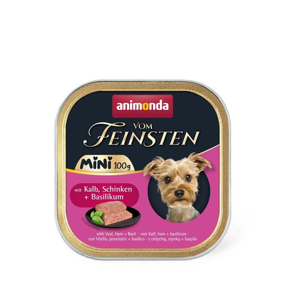 Корм влажный Animonda Vom Feinsten Adult Mini для собак мини-пород, с телятиной, ветчиной + базилик 100 г