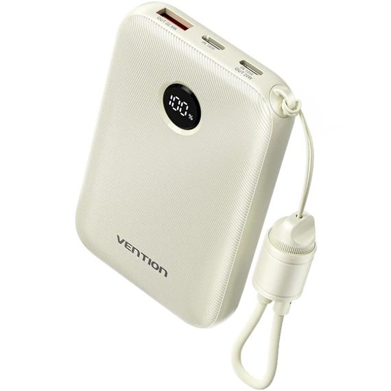 УМБ Vention 10000mAh 22,5W Fast Charging, USB-A, 2xUSB-C Beige | Зображення 3