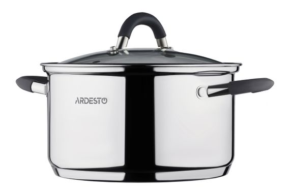 Каструля Ardesto Gemini Salerno, скляна кришка, нержавіюча сталь (AR1936CS)