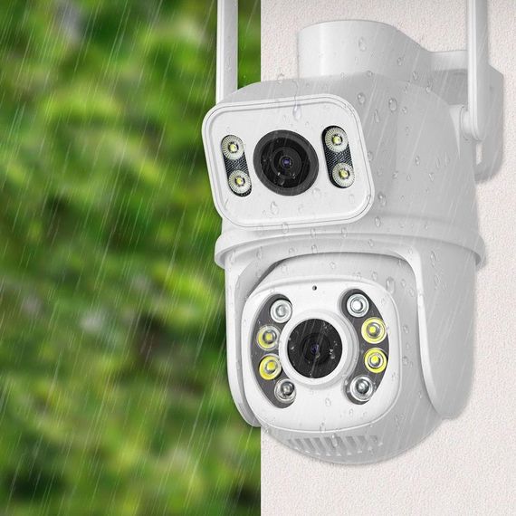 Вулична Wi-Fi камера відеоспостереження 8Мп, з двома об'єктивами, Dual IP Camera / Охоронна відеокамера / Поворотна камера | Зображення 4