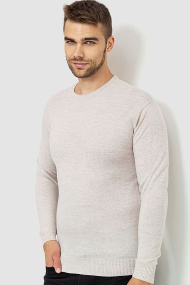 Светр чоловічий однотонний, колір світло-бежевий, 161R1770-1