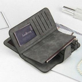 Кошелёк женский Baellerry N2345 искусственная замша Темно серый