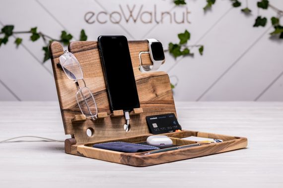 Органайзер для двох iPhone та годинника Apple «Double iBook iWatch» з гравіюванням | Зображення 4