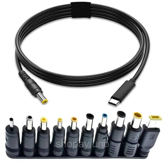 Кабель питания для ноутбука с переходниками 10в1 65W USB Type-C Адаптер для ноутбука от повербанка AE-84 | Зображення 1