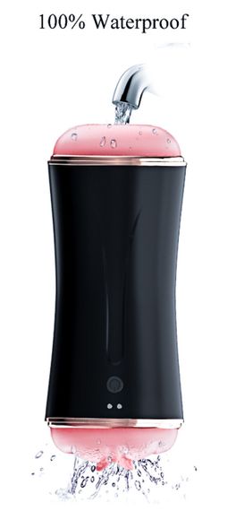 Мастурбатор з двома входами FOXSHOW Vibrating Masturbation Cup USB 10 + Interactive Function Black, BS6300045 Sex Aura | Зображення 5