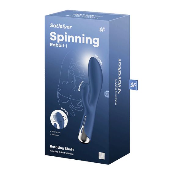 Вібратор-кролик з ротацією Satisfyer Spinning Rabbit 1 Blue, 3 мотори | Зображення 7