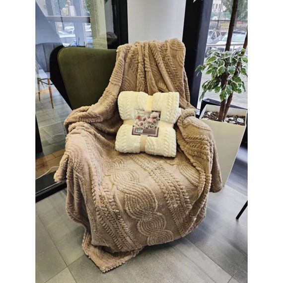 Плед Versailles Косы VS-PB-4400C 200х220 см капучино | Зображення 5