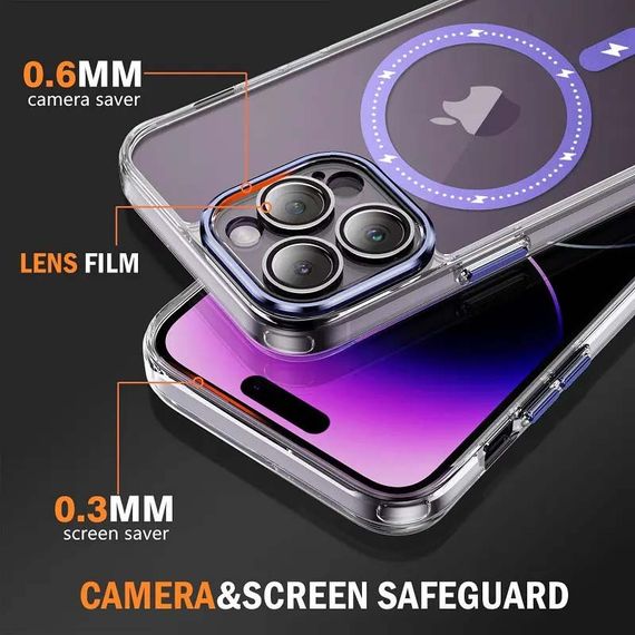 Чехол TPU+PC Colorful with MagSafe для Apple iPhone 13 Pro Max (6.7") Purple | Зображення 5