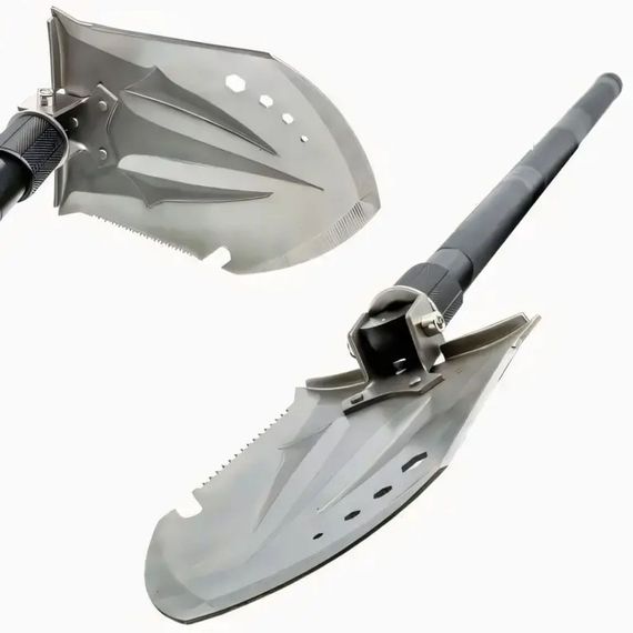 Туристическая лопата складная 10в1 (56,5см) ES-118, Серая / Тактическая лопата саперная / Походная лопата-мультитул | Зображення 5