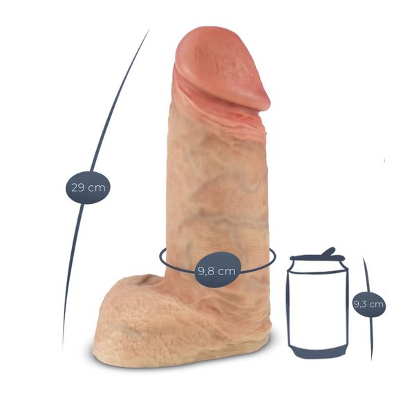 Фалоімітатор SilexD Premium Real Skin Flesh (11in MODEL 1), без коробки | Зображення 1