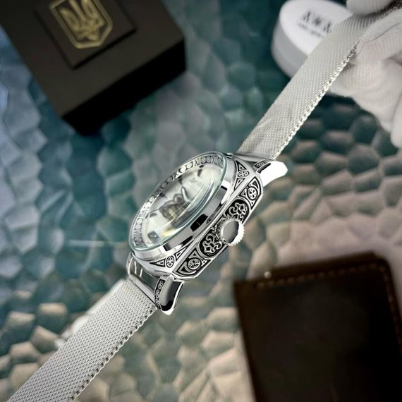 Чоловічий годинник Awarder 021-3D Де би не був Silver-White Mesh | Зображення 3