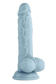 Вибратор реалистичный с яичками на присоске Femme Funn Turbo Baller, голубой Sex Aura