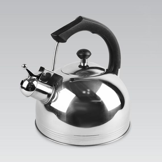 Чайник 2.3 л Maestro Basic MR-1308-BLACK з нержавіючої сталі зі свистком для всіх типів плит