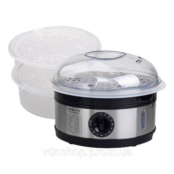 Пароварка електрична трирівнева 650 Вт 11 л з таймером і захистом від перегріву Sokany SK-07018 | Зображення 5