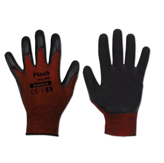 Рукавички захисні Bradas FLASH GRIP RED латекс розмір 8 RWFGRD8