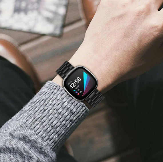 Металевий ремінець Primolux для годинника Fitbit Versa 4 / Fitbit Sense 2 - Black | Зображення 5