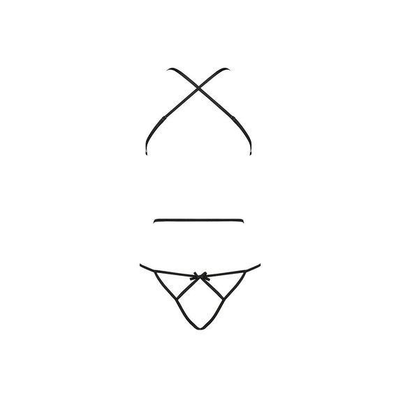 Боди с имитацией кожи и стрепами Passion ASUNA BODY XXL/XXXL, black | Зображення 3